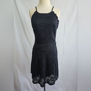Womens Black Lace-Like Summer Dress